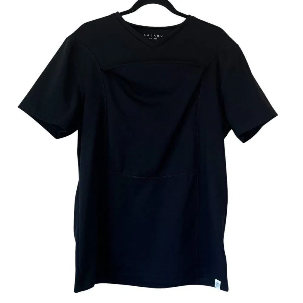 Lalabu Short Sleeve Dad Shirt in Black Size XL